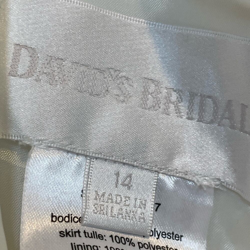 David’s Bridal Trapped Tulle White Blue Sz 14. Jr Bridesmaid or Flower Girl $84 - Picture 8 of 9
